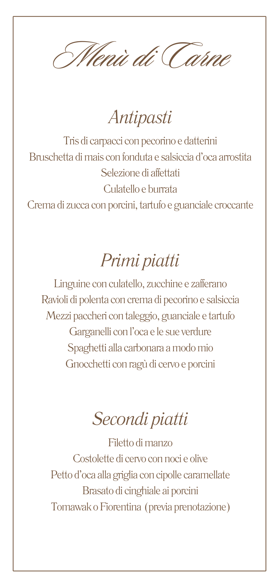 Menù di carne