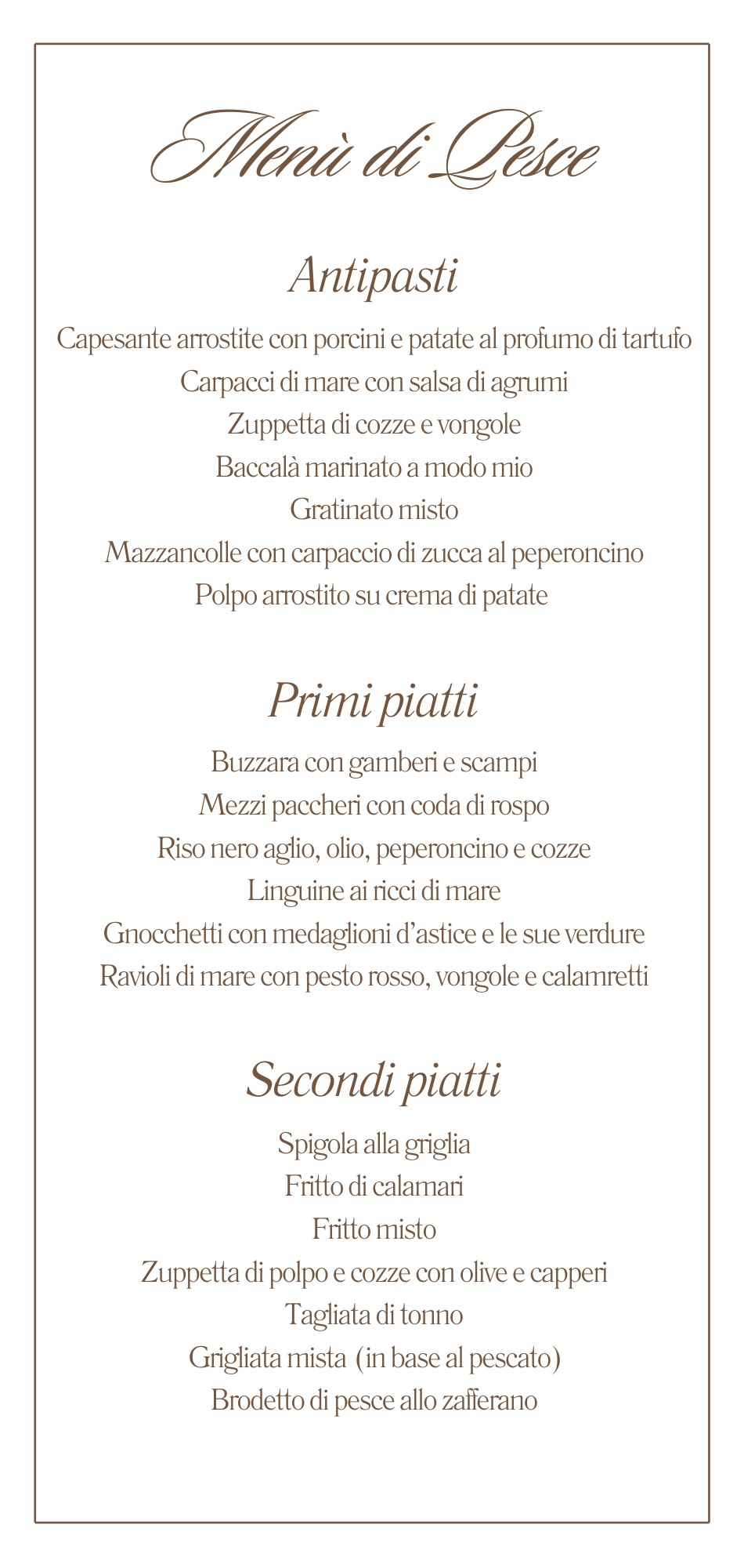 Menù di carne